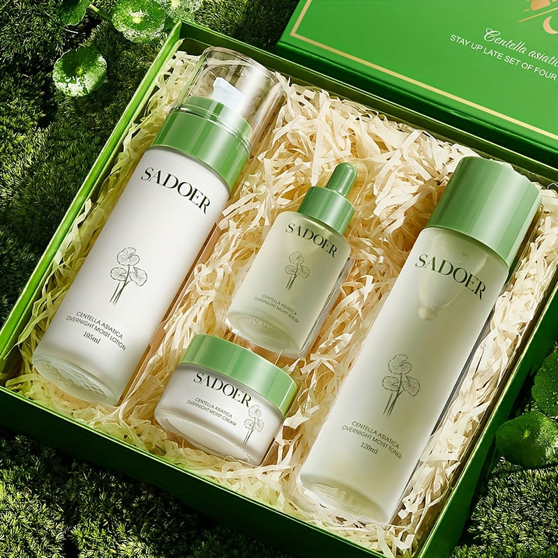 Women's Overnight Skincare Set - 4pcs, Niacinamide & Hyaluronic Acid Infused, Moisturizing & Firming, Gentle On All Skin Types, Perfect For Travel & Gift Box