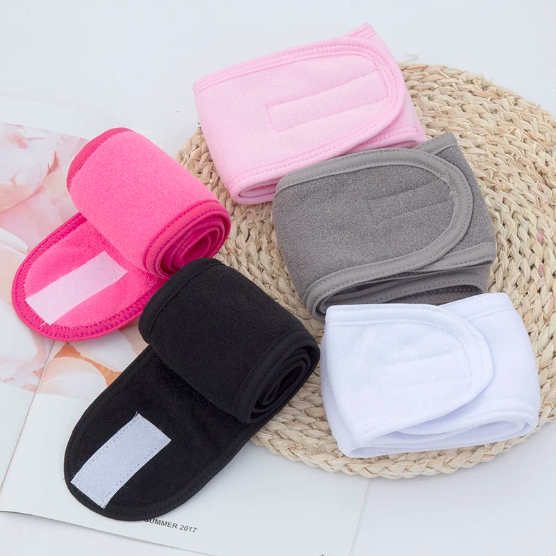 Women Head Band Adjustable SPA Facial Yoga Headband Bath Makeup Hair Band for Face Washing Soft Toweling Hair Make Up Accessorie