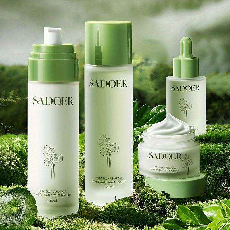 Women's Overnight Skincare Set - 4pcs, Niacinamide & Hyaluronic Acid Infused, Moisturizing & Firming, Gentle On All Skin Types, Perfect For Travel & Gift Box